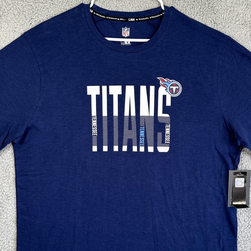 Tennessee Titans T-Shirt Football Tee Mens XL Blue Graphic Crewneck NFL MSX NEW